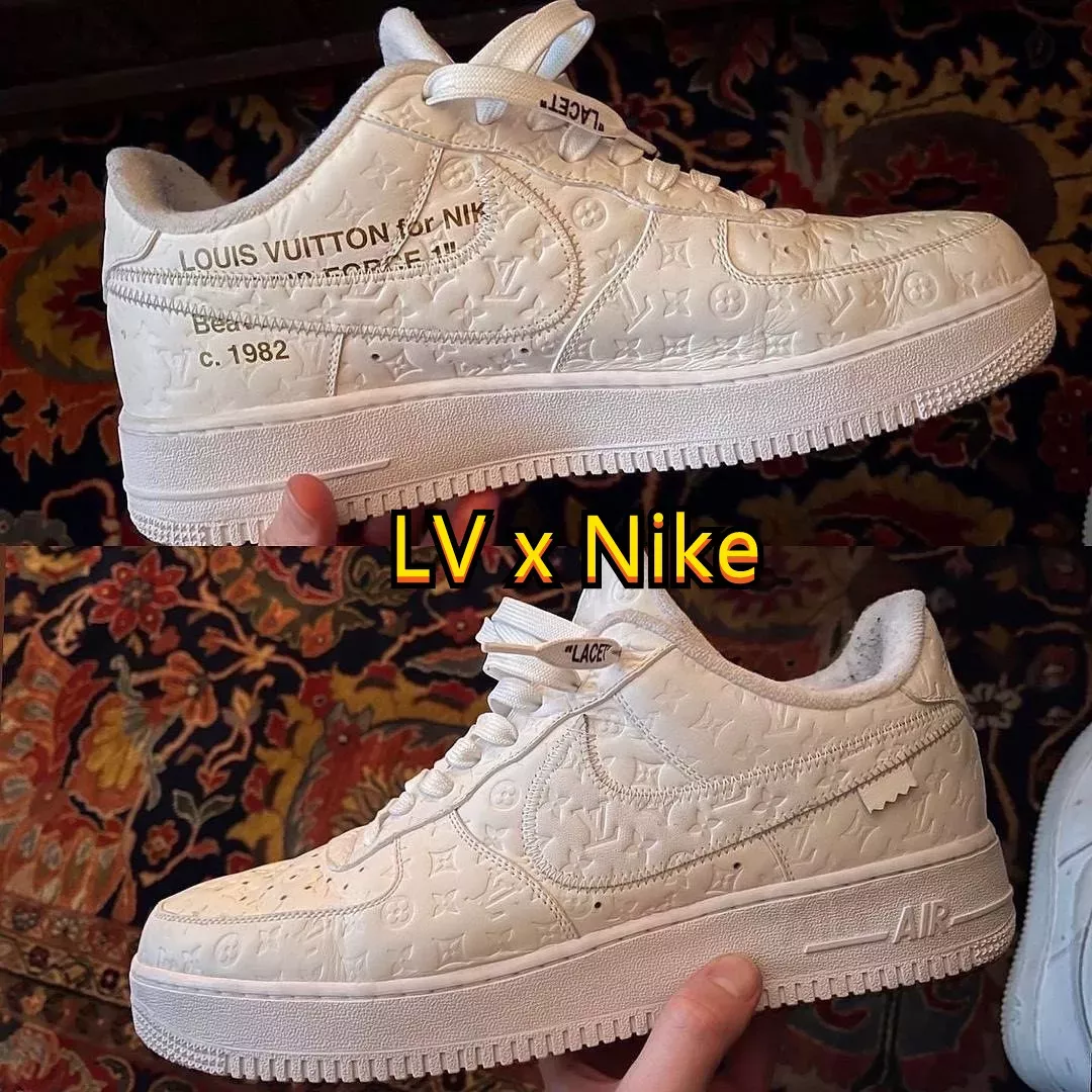 【新商品発売】【今年の新商品】LOUISVUITTONXナイキエアフォース1 ホワイト【本物保証】【代金引換】