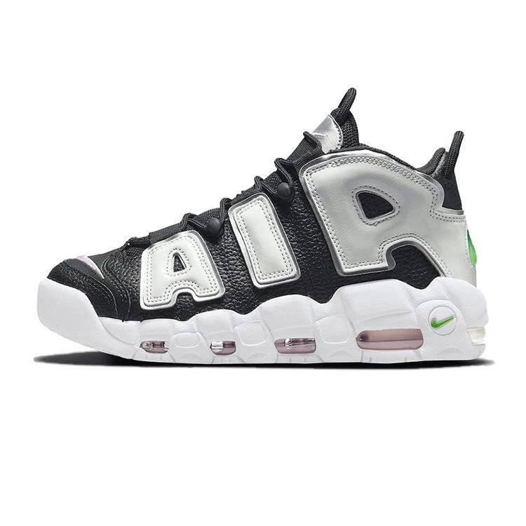 NIKE ナイキ WMNS NIKE AIR MORE UPTEMPO BLACK WHITE GREEN レディースサイズモデル ナイキ エア モア アップテンポ ブラック ホワイト グリーン レディース メンズ スニーカー BLACK/METALLIC SILVER-GREEN STRIKE-SUMM【海外展開 日本未入荷】