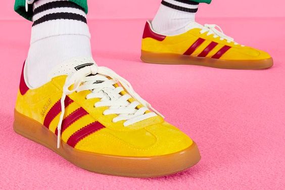 【GUCCI】× ADIDASコラボ Gazelle スニーカー(黄色)