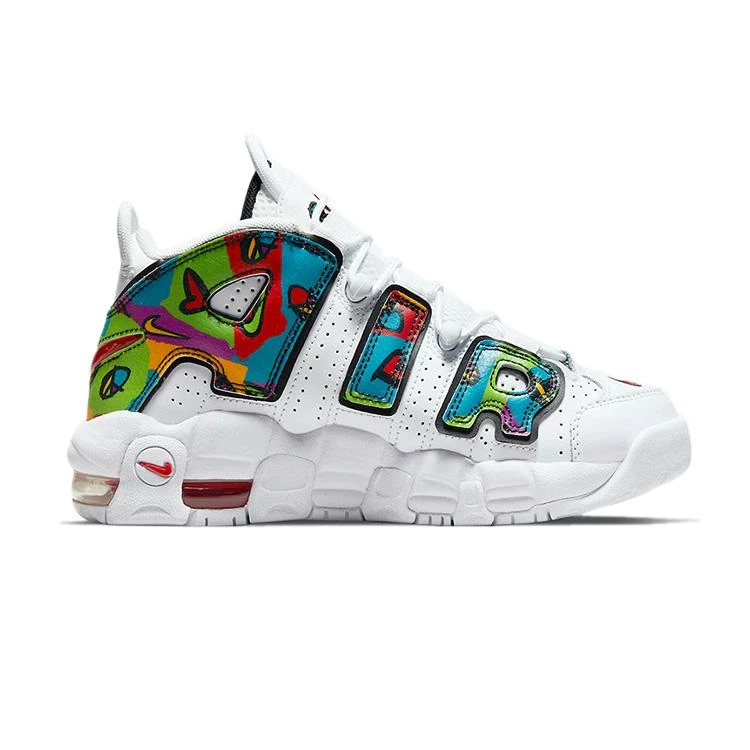 NIKE ナイキ AIR MORE UPTEMPO GS 'PEACE, LOVE, BASKETBALL' エアモアアップテンポ ガールズサイズ "ピース ラブ バスケットボール" キッズ レディース スニーカー WHITE/BLACK/UNIVERSITY GOLD/UNIVERSITY RED【海外展開 日本未入荷】