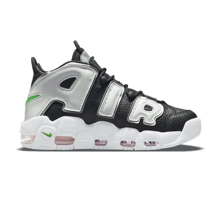 NIKE ナイキ WMNS NIKE AIR MORE UPTEMPO BLACK WHITE GREEN レディースサイズモデル ナイキ エア モア アップテンポ ブラック ホワイト グリーン レディース メンズ スニーカー BLACK/METALLIC SILVER-GREEN STRIKE-SUMM【海外展開 日本未入荷】