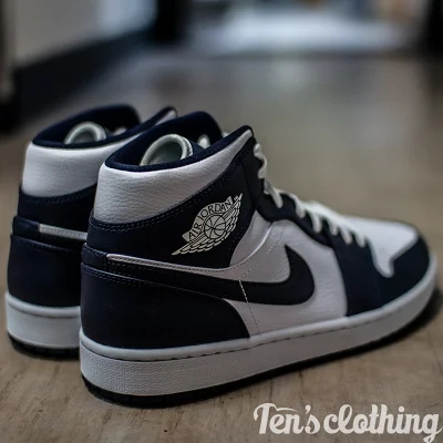 NIKE ナイキ AIR JORDAN 1 MID 'OBSIDIAN' エア ジョーダン ワン ミッド "オブシディアン" メンズ スニーカー WHITE/OBSIDIAN-METALLIC GOLD ホワイト/オブシディアン-メタリックゴールド【海外展開 日本未入荷】