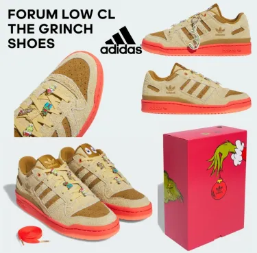 最新☆アディダス☆オリジナル☆FORUM LOW CL THE GRINCH SHOES