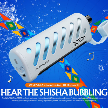 VOZOL（ヴォゾル） Gear Shisha 使い捨て電子タバコ 25000口（ブルーモヒート） 3% ニコチン