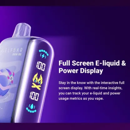 ELF BAR（エルフバー） RAYA D3 使い捨て電子タバコ 25000口（キウイ・パッションフルーツ・グアバ） 5% ニコチン