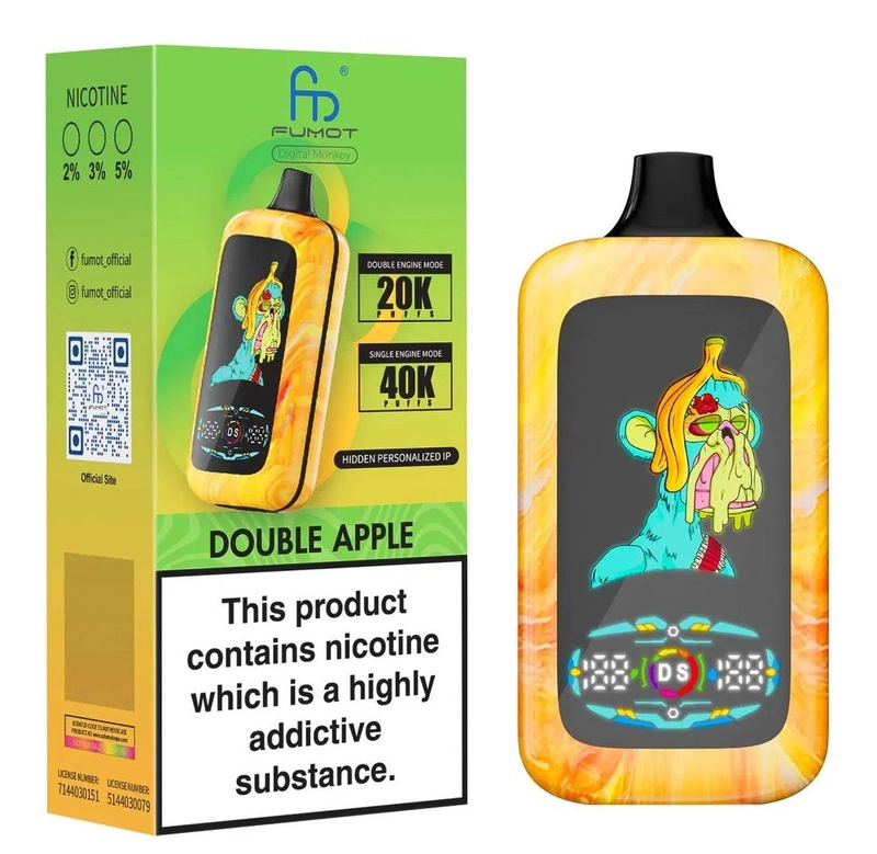 Fumot(フモット)Digital Monkey(デジタルモンキー) 使い捨て電子タバコ 40000回(ブルーベリー・ラズベリー) 5% ニコチン 