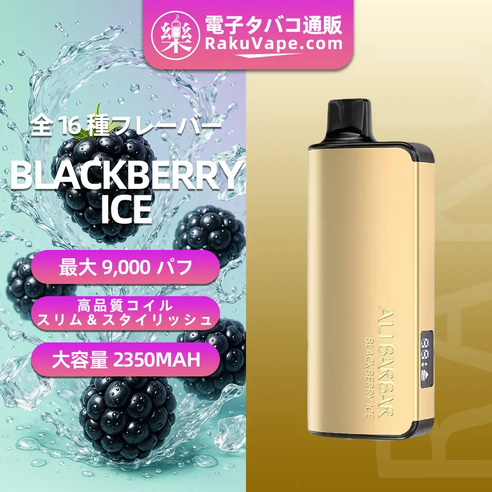 ALIBARBAR(アリバーバー)INGOT 9000 使い捨て電子タバコ 9000口(blackberry ice・5%ニコチン)