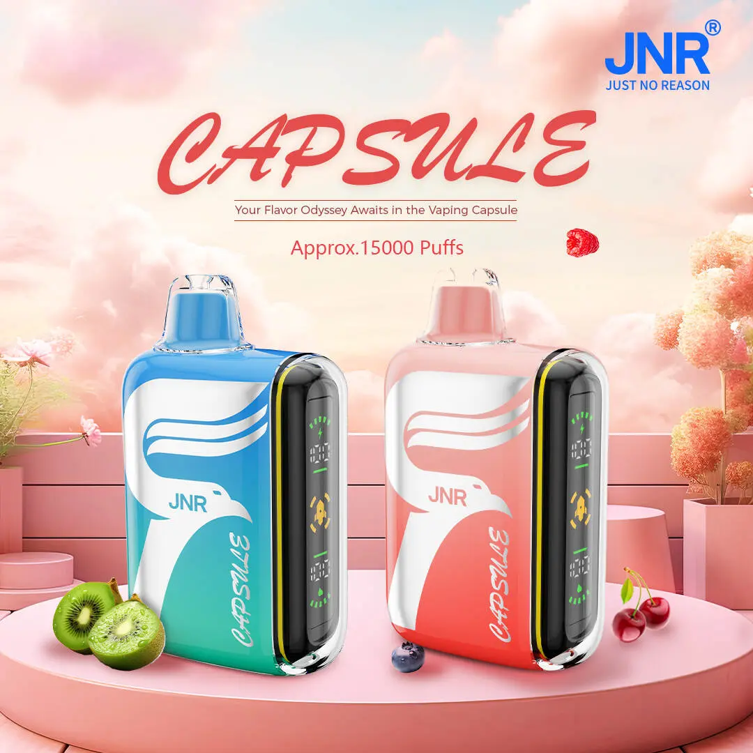 JNR（ジェイエヌアール） Capsule 使い捨て電子タバコ 15000口（ストロベリーアイス） 5% ニコチン