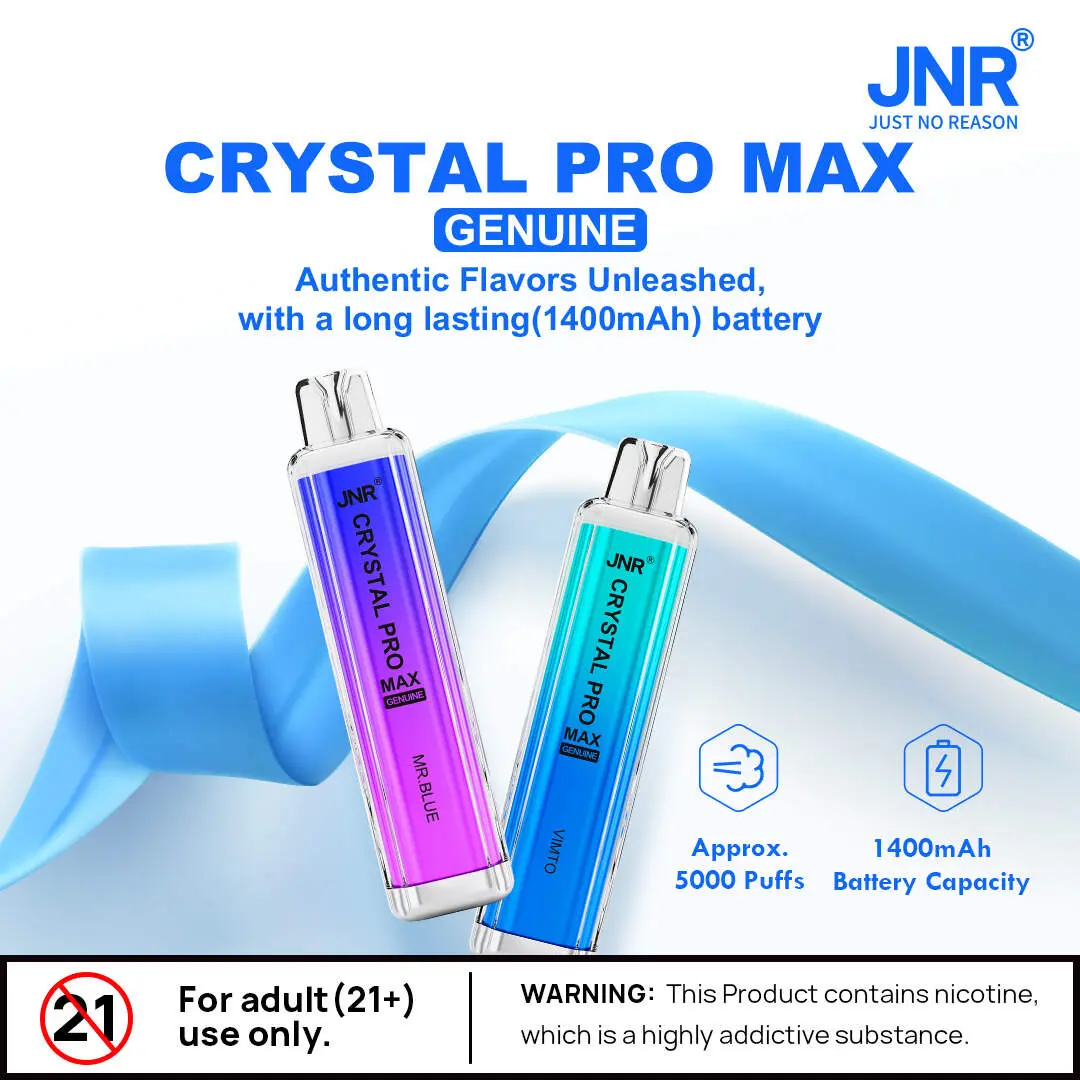 JNR（ジェイエヌアール） Crystal Pro Max 使い捨て電子タバコ 5000口（サワーアップル） 2% ニコチン  