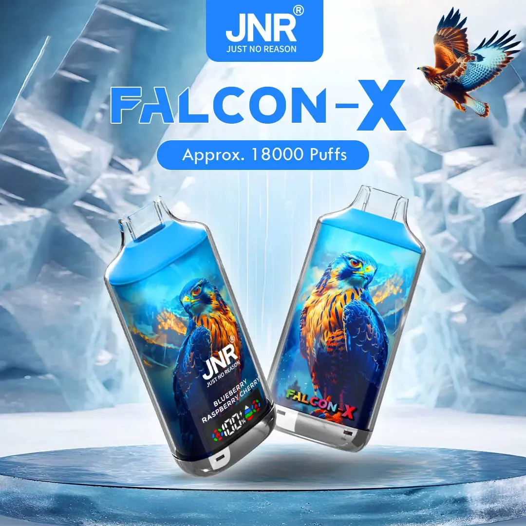 JNR（ジェイエヌアール） Falcon X 使い捨て電子タバコ 18000口（ストロベリーアイス） 2% ニコチン