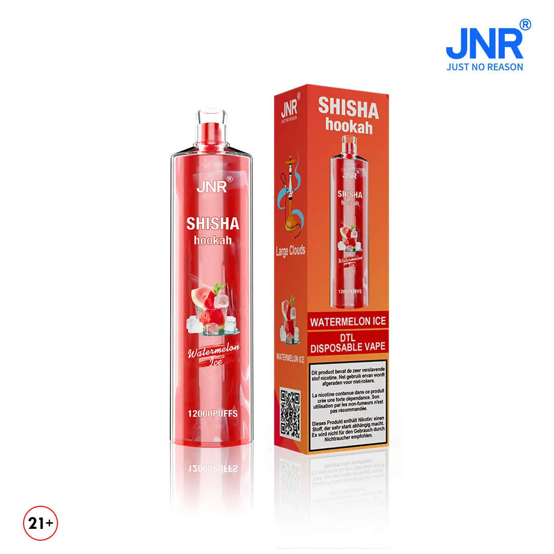 JNR（ジェイエヌアール） Shisha Hookah 使い捨て電子タバコ 12000口（ 全12種類の味） 2% ニコチン
