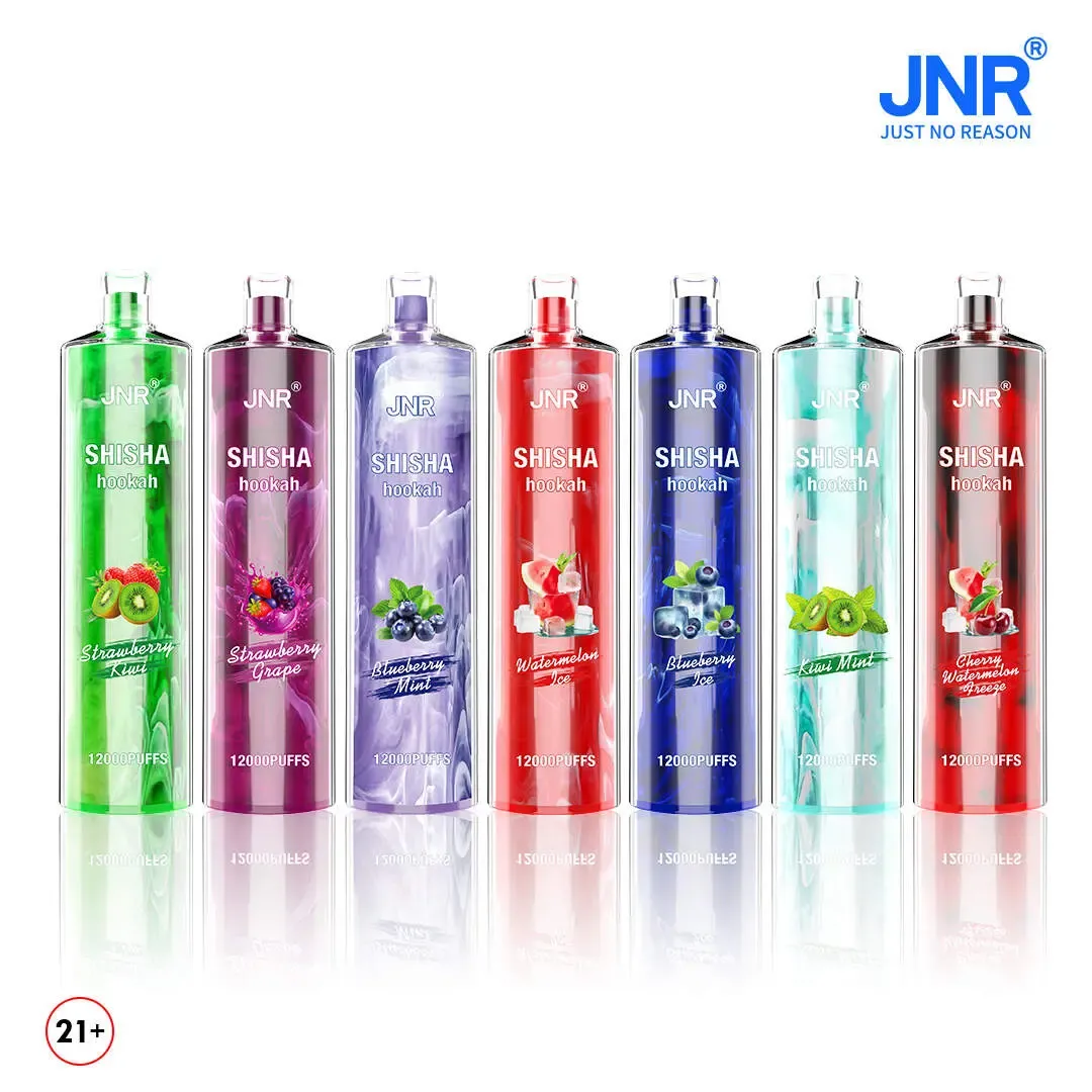 JNR（ジェイエヌアール） Shisha Hookah 使い捨て電子タバコ 12000口（ 全12種類の味） 2% ニコチン