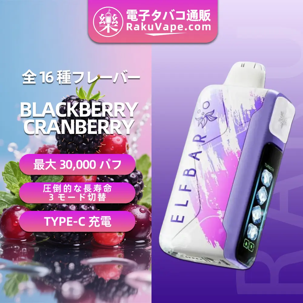 ELFBAR(エルフバー)Ice King 30000 使い捨て電子タバコ 30000口（リベナ・ライチー・5%ニコチン）