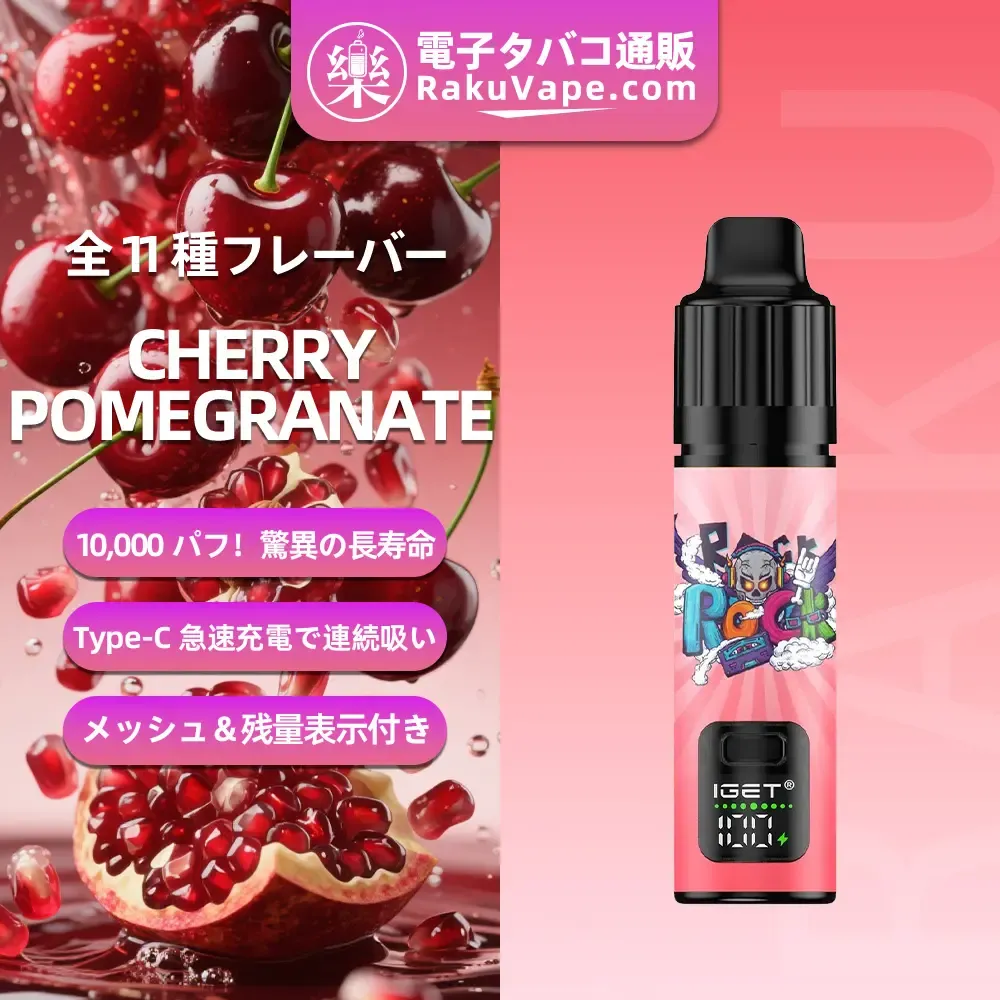 IGET（アイジェット） Bar Plus S3 プリフィルドポッド 使い捨て 10000口（ブラックベリーアイス） 2.85% ニコチン