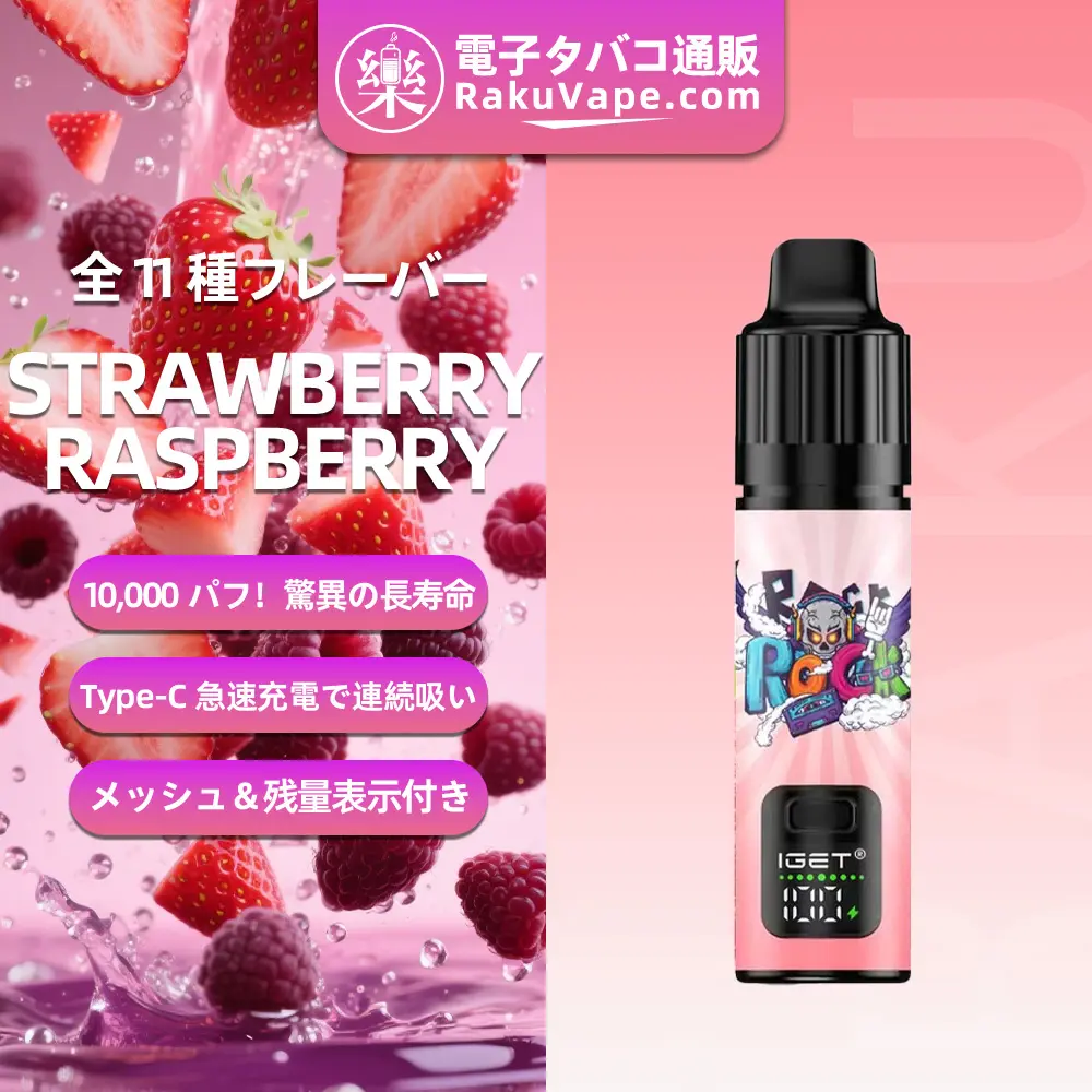 IGET（アイジェット） Bar Plus S3 プリフィルドポッド 使い捨て 10000口（ブラックベリーアイス） 2.85% ニコチン