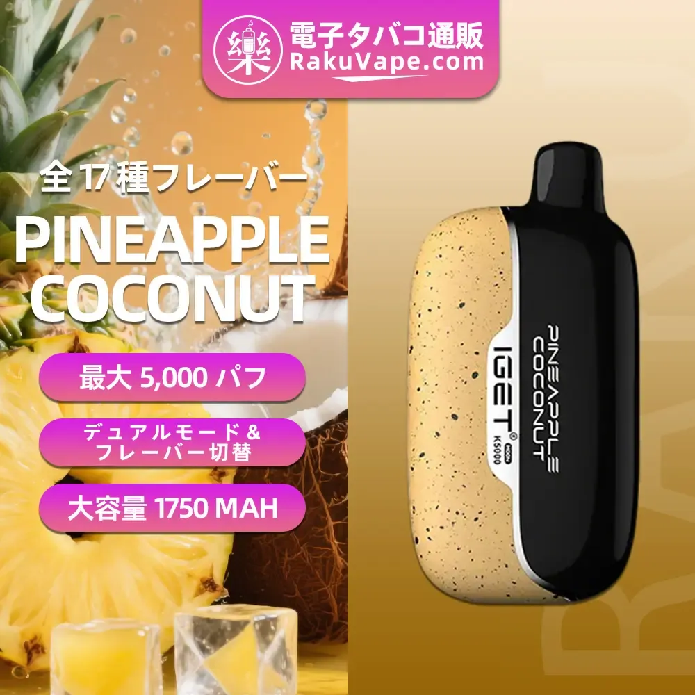 IGET（アイジェット） Moon K5000 使い捨て電子タバコ 5000口（ストロベリー・ウォーターメロン） 5% ニコチン  