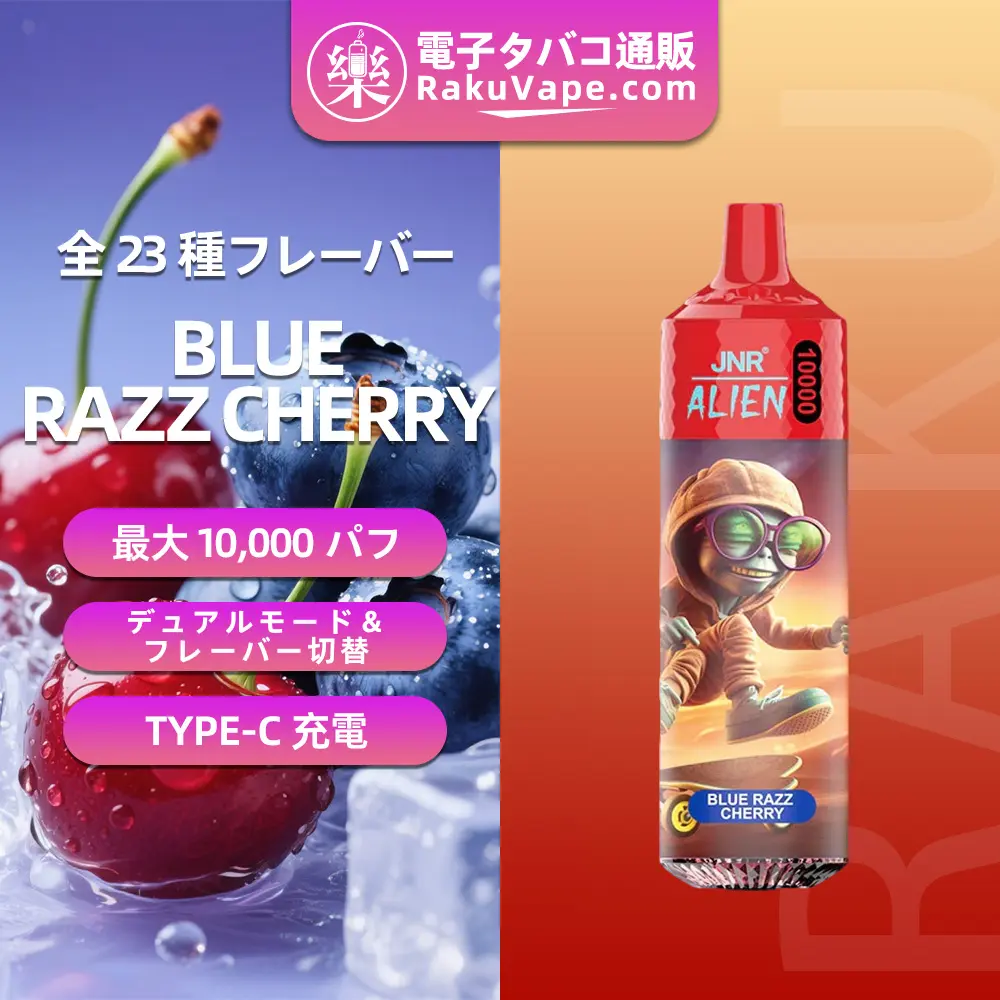 JNR（ジェイエヌアール） Alien 使い捨て電子タバコ 10000口（ダブルアップル） 2% ニコチン  