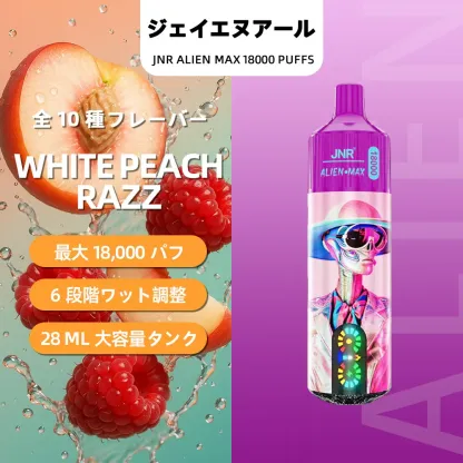 JNR（ジェイエヌアール） Alien Max 使い捨て電子タバコ 18000口（ブルーベリー・キウイ） 5% ニコチン  