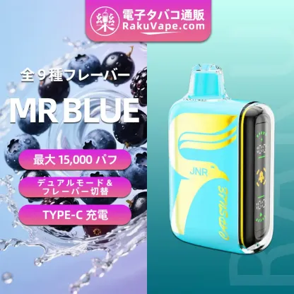 JNR（ジェイエヌアール） Capsule 使い捨て電子タバコ 15000口（ミスター・ブルー） 2% ニコチン