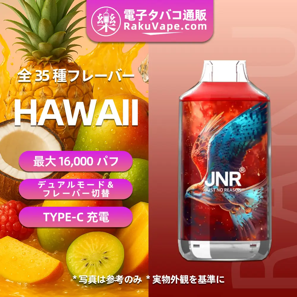 JNR（ジェイエヌアール） Falcon 使い捨て電子タバコ 16000口（全35種類の味） 2%／5% ニコチン