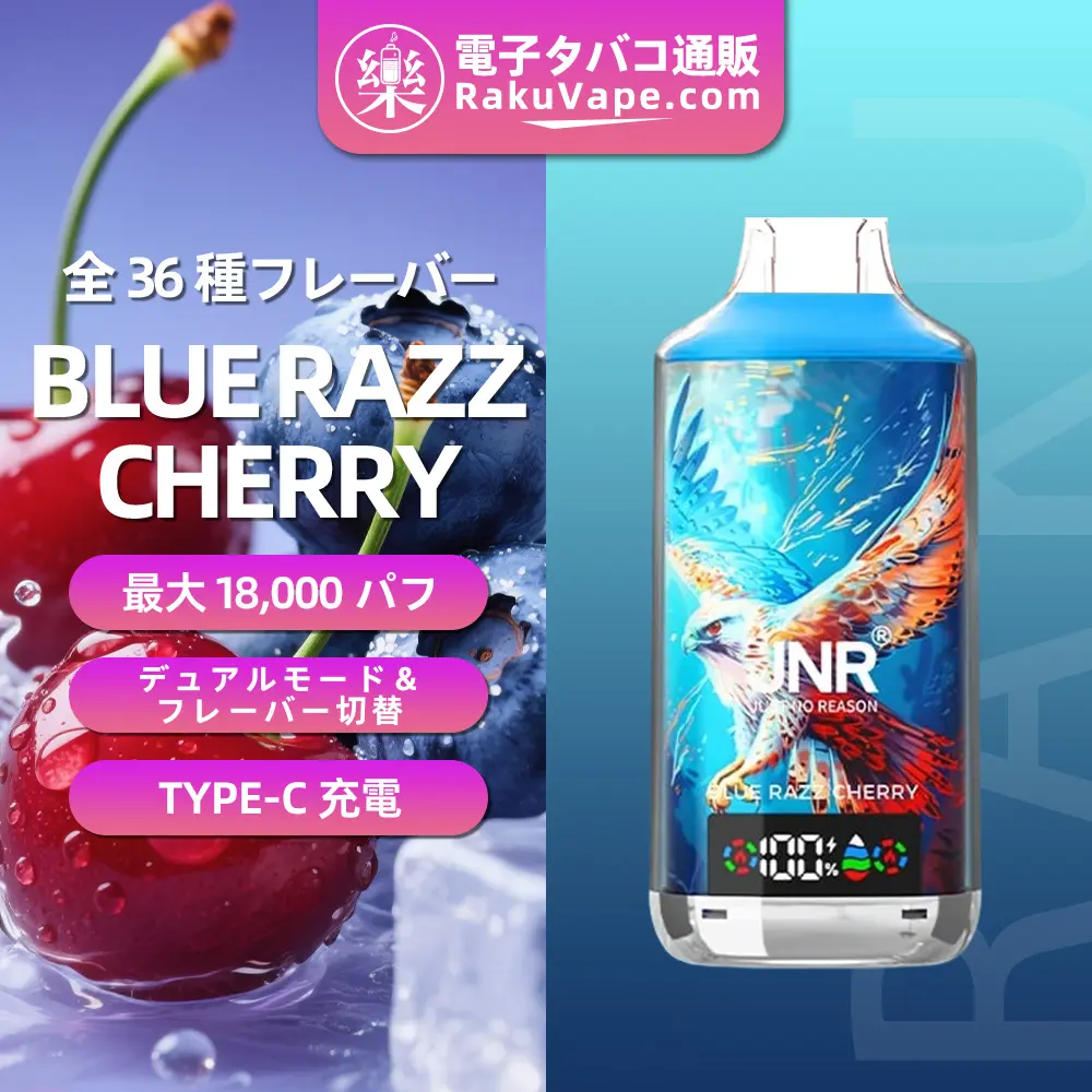 JNR（ジェイエヌアール） Falcon X 使い捨て電子タバコ 18000口（ストロベリーアイス） 2% ニコチン