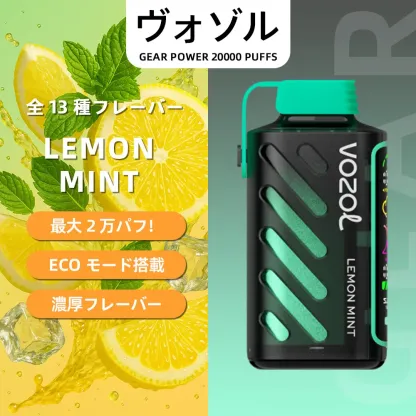 VOZOL（ヴォゾル） Gear Power 使い捨て電子タバコ 20000口（ダブルアップルアイス） 5% ニコチン