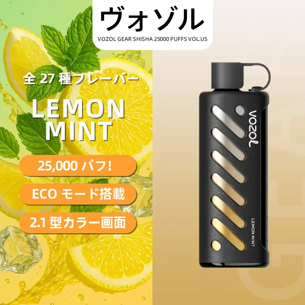 VOZOL（ヴォゾル） Gear Shisha 使い捨て電子タバコ 25000口（ブルーラズアイス） 5% ニコチン