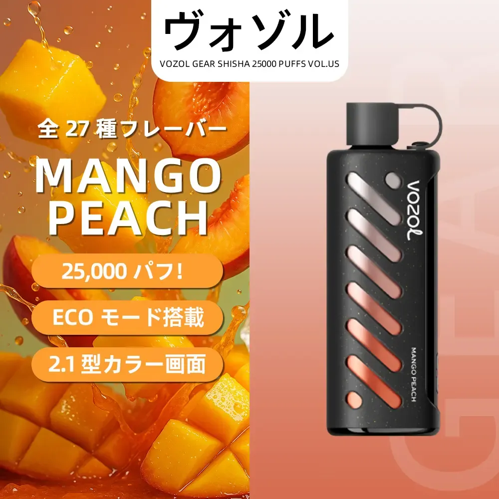 VOZOL（ヴォゾル） Gear Shisha 使い捨て電子タバコ 25000口（ブルーラズアイス） 5% ニコチン