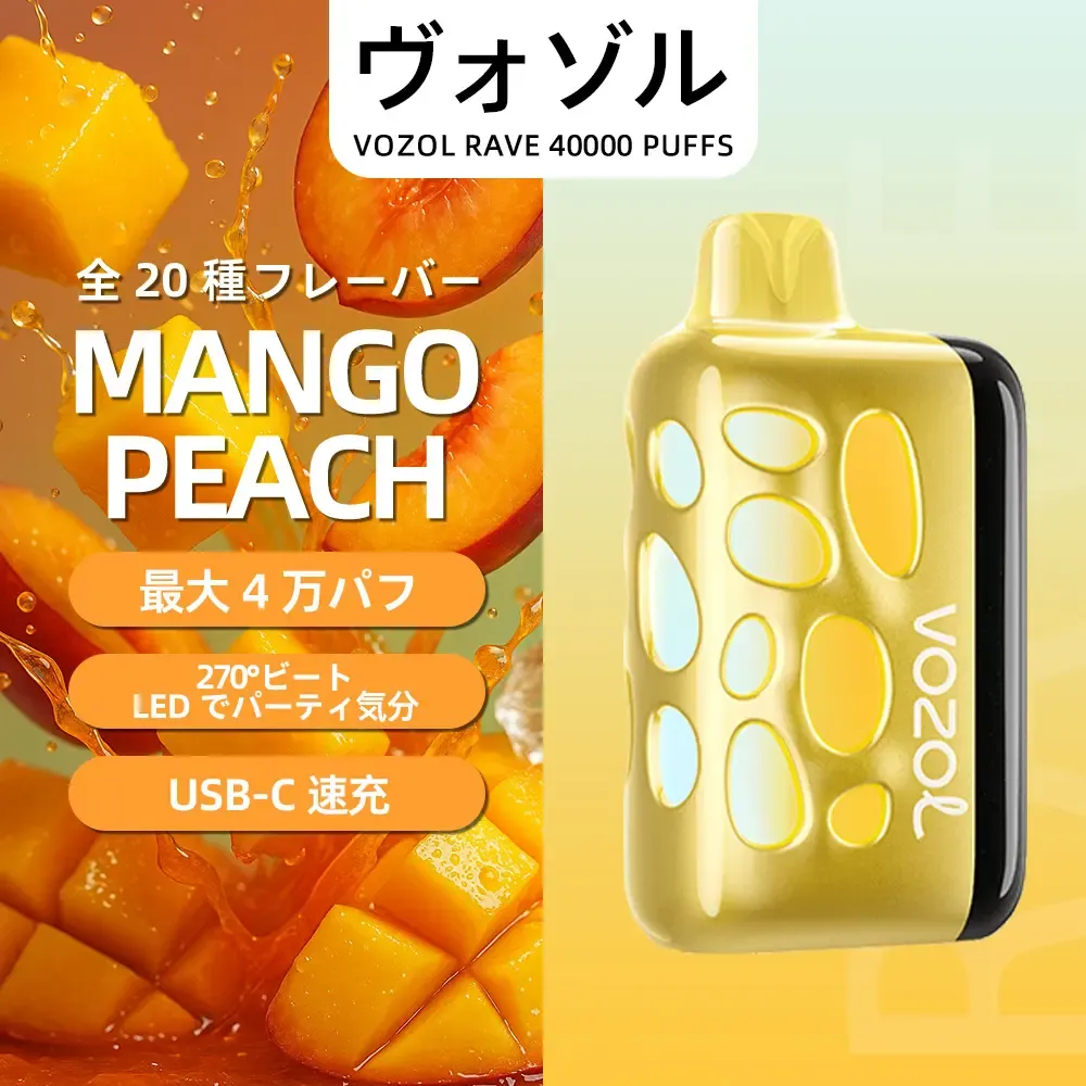 VOZOL（ヴォゾル） RAVE 使い捨て電子タバコ 40000口（ウォーターメロンアイス） 5% ニコチン