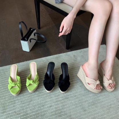 ストローウェッジサンダル プラットフォーム 厚底 ビーチサンダル