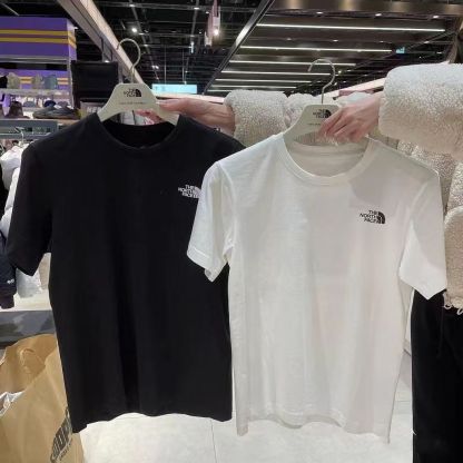 夏用Tシャツ 純綿 ラウンドネック 半袖 厚手 高品質 トップス 男女兼用 カップル用 黒と白 ゆったり