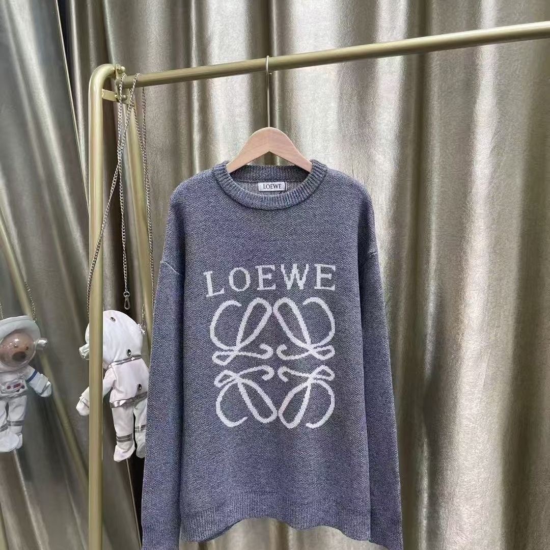 男女兼用で人気のNO.1レターラウンドネックセーター、多用途でカジュアルなルーズニットセーター