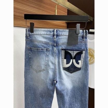 高級刺繍入りトレンドブランドパンツジーンズメンズ新作カジュアルパンツ