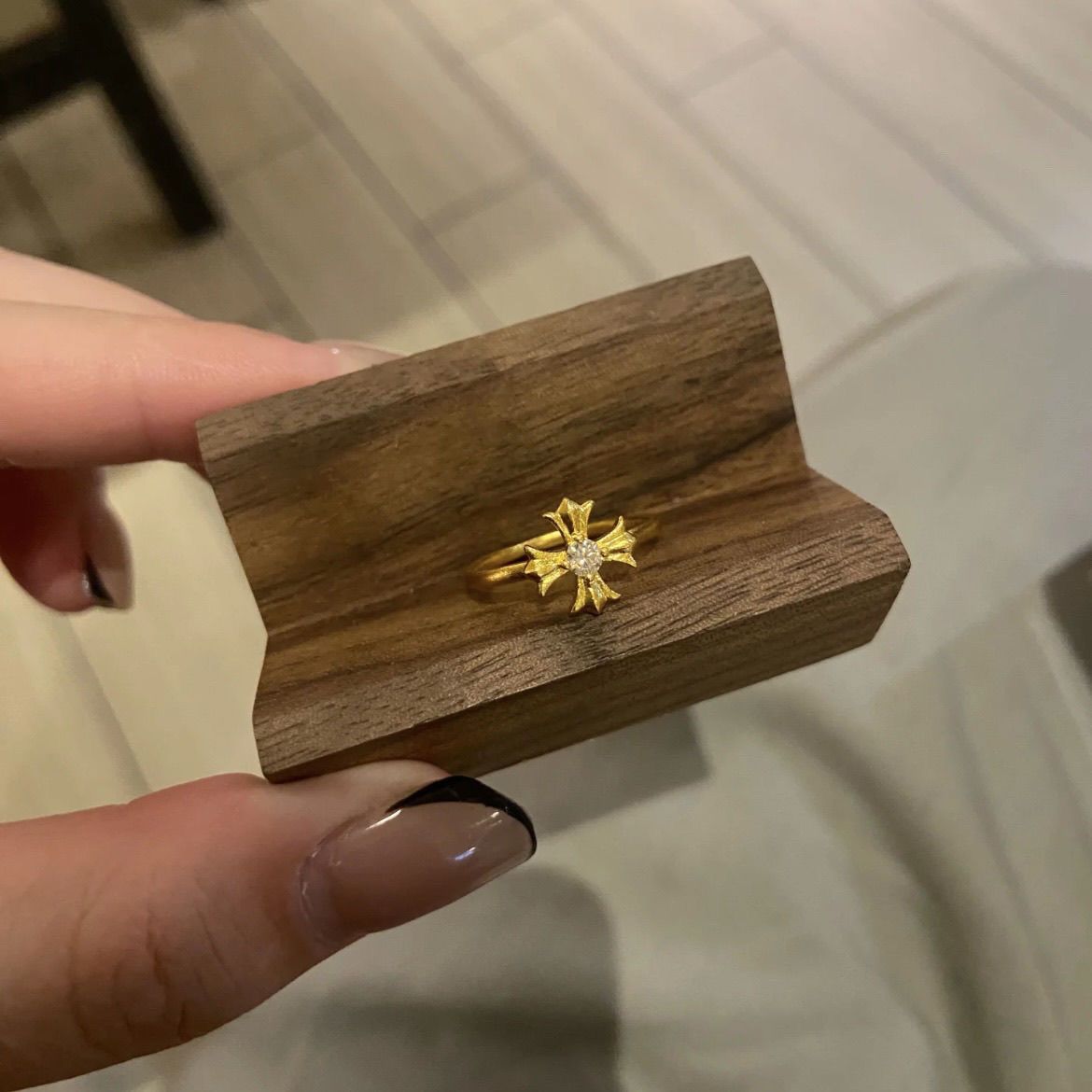 クロスリング メンズ＆レディース スターリングシルバー レトロ ゴールド ダイヤモンド 高級 ラグジュアリー