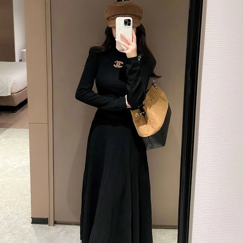 『フリー』セット 大人の定番 着心地良い 絶対流行 ファッション ニット生地 無印 着瘦せ トップス+スカート