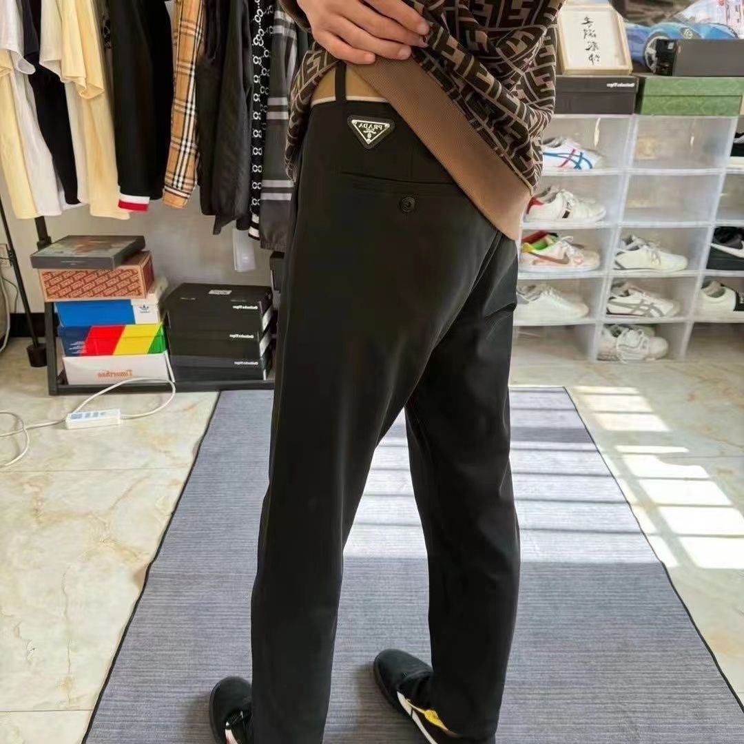 『M-4XL』新しいスリムフィットのビジネスカジュアルパンツ、黒、多用途のドレスパンツ