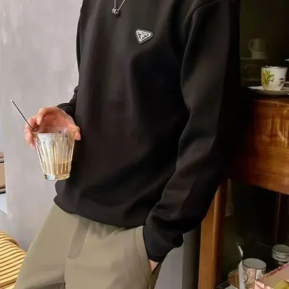 『S-3XL』新作の秋冬用、ゆったりとしたサイズ感でスタイリッシュなプルオーバータイプのクルーネック スウェットシャツ男女兼用