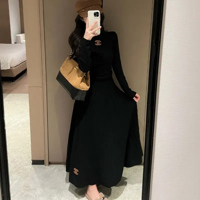 『フリー』セット 大人の定番 着心地良い 絶対流行 ファッション ニット生地 無印 着瘦せ トップス+スカート