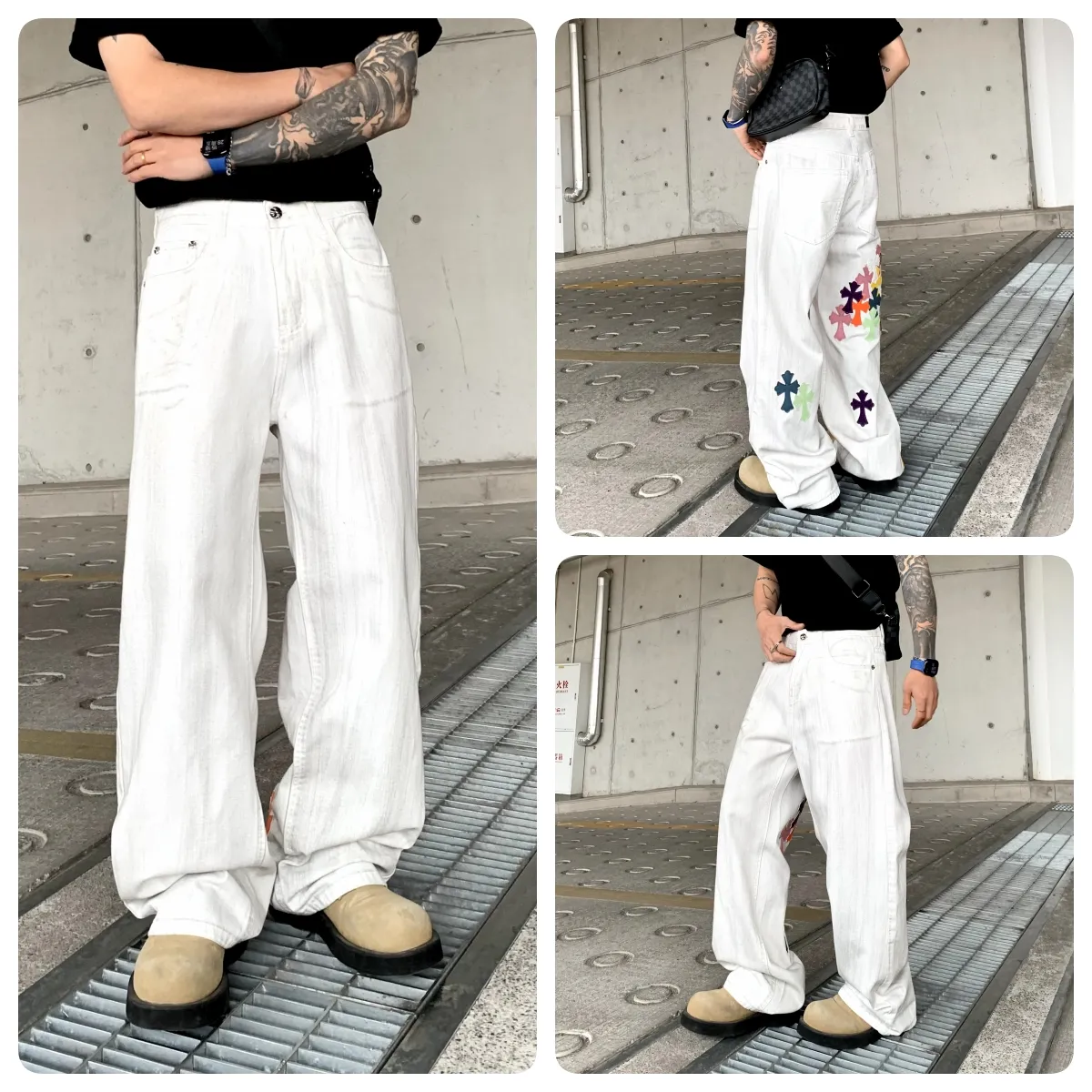 『S-3XL』2025年春夏新作 レイジーカラーパンツ 気質ジーンズ メンズ