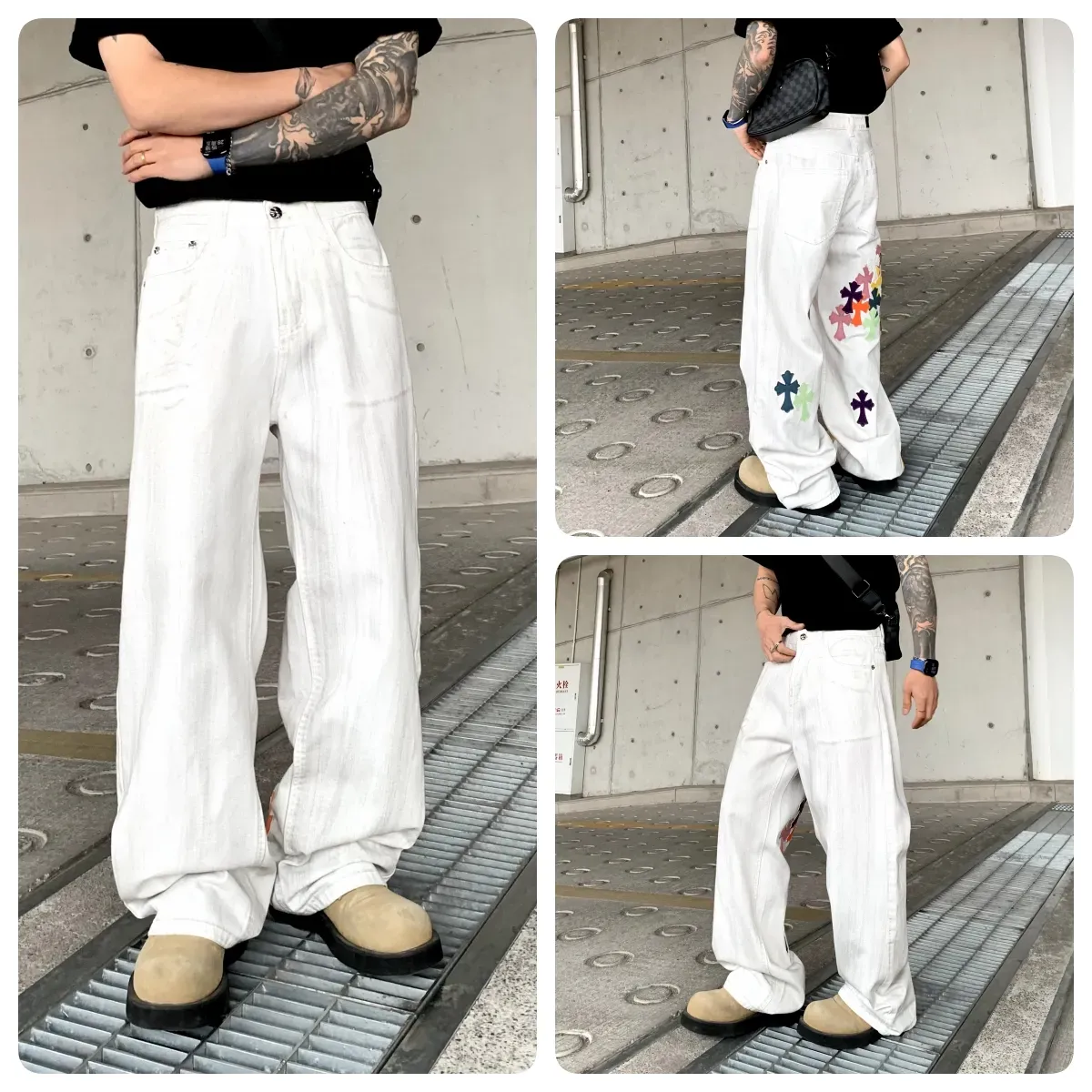 『S-3XL』2025年春夏新作 レイジーカラーパンツ 気質ジーンズ メンズ