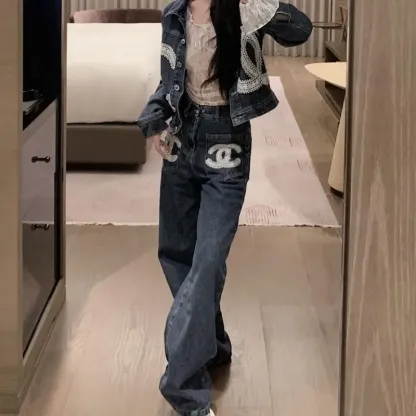 『S-L』上品見えレンド フェミニン 高品質 体型をカバー 脚長効果 合わせやすい ジーンズ