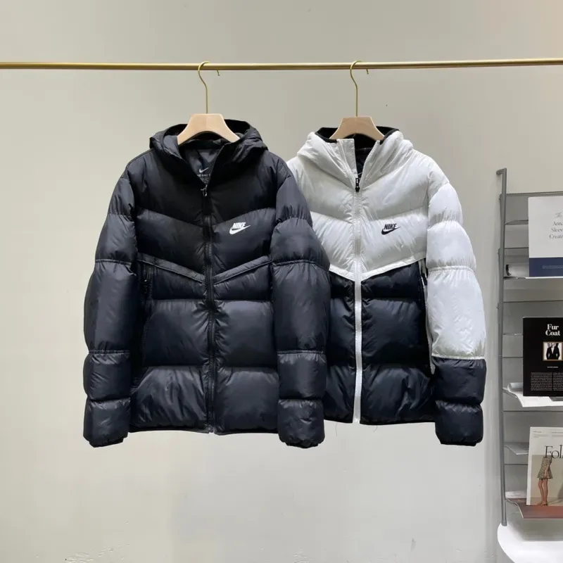 『M-2XL』好感度100％ 質感のいい ファッション 配色 ふわふわ フード付き ジッパー 冬 ダウンアウター