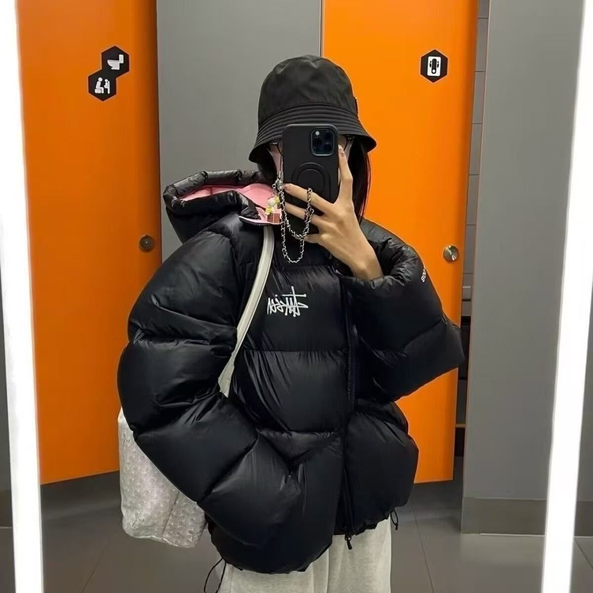 『M-2XL』新しい冬用中綿コート、ユニセックス、厚手、暖かい、ゆったりフィット