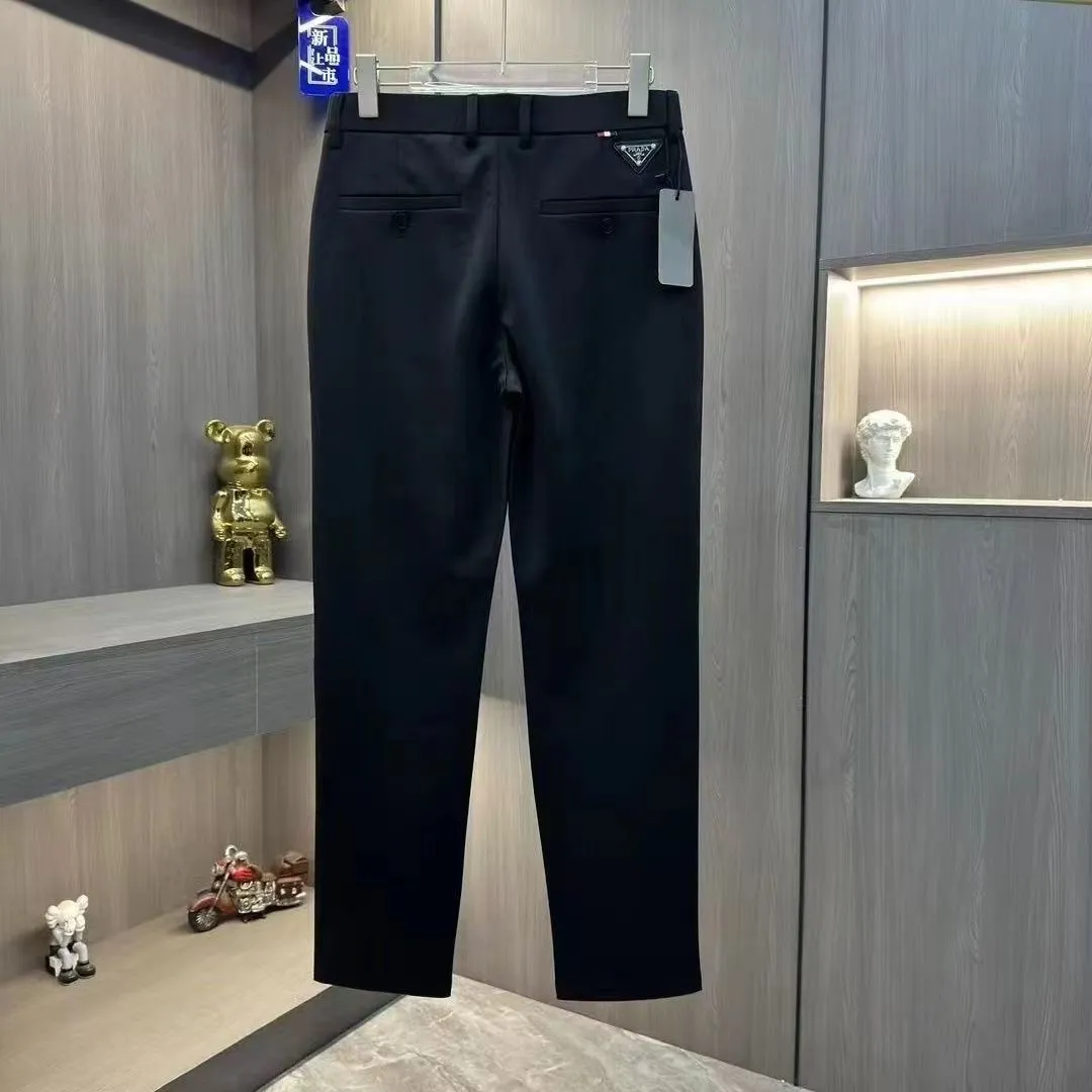 『M-4XL』新しいスリムフィットのビジネスカジュアルパンツ、黒、多用途のドレスパンツ