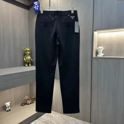 『M-4XL』新しいスリムフィットのビジネスカジュアルパンツ、黒、多用途のドレスパンツ