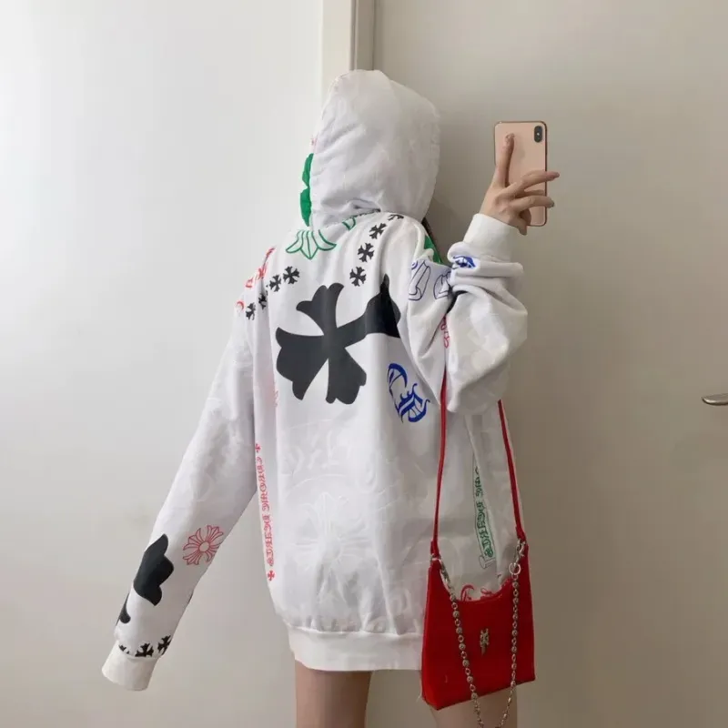 『L-XL』おすすめ 目立つ カジュアル フード付き プリント パーカー