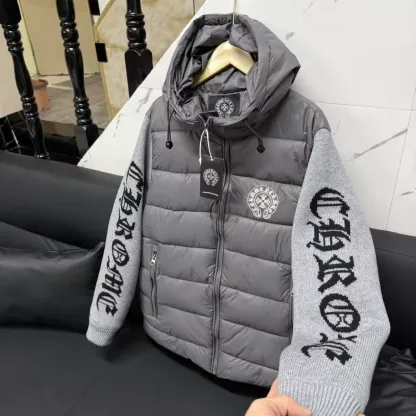 『S-3XL』2025年新作 冬 刺繍 ダイヤモンド柄 カップル コットンジャケット ゆったり フード付き コート 男女兼用