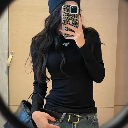 『S-L』今季も大流行トレンド 快適 柔らかい着瘦せ 細身シルエット長袖Tシャツ