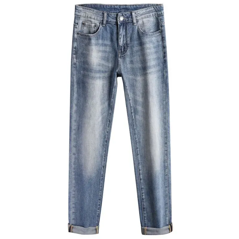 『28-38』新作メンズジーンズ、春夏、薄手、ストレッチ、エンボス加工カジュアルパンツ