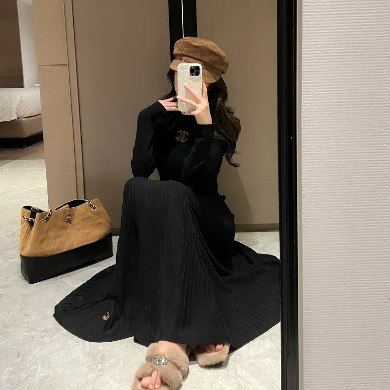 『フリー』セット 大人の定番 着心地良い 絶対流行 ファッション ニット生地 無印 着瘦せ トップス+スカート